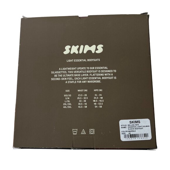 SKIMS Light Essential Dolman Sleeve Bodysuit Marble Womens 4X - Picture 8 of 12